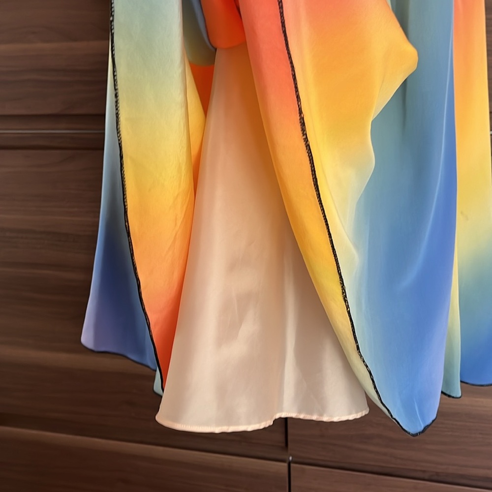 FABULOUS vintage Yolanda Lorente hand painted silk dress size 3 (L) very unique! - Picture 8 of 9